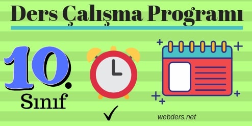 10. sınıf ders çalışma programı