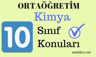 10. sınıf kimya konuları