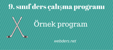 9. sınıf ders çalışma programı