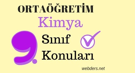 9. sınıf kimya konuları