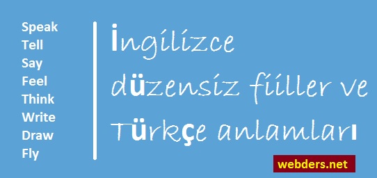 irregular verbs ve anlamları