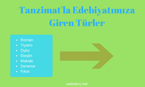 Tanzimat'la edebiyatımıza giren türler